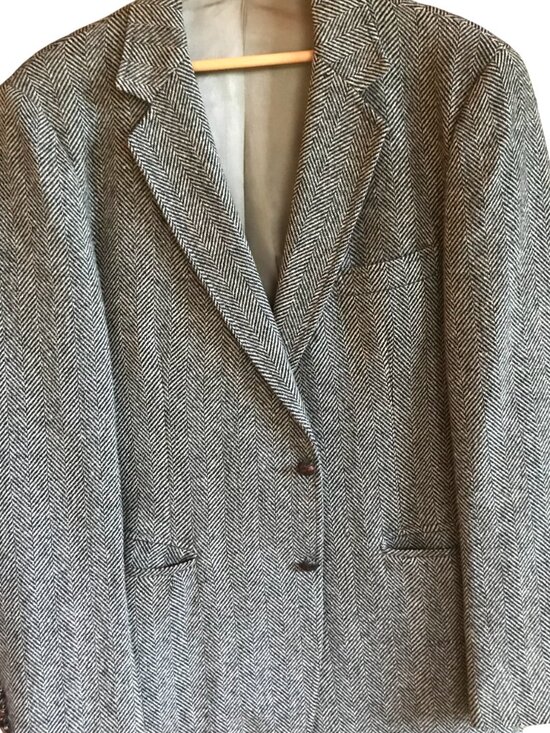Petersen, Harned, Von Maur Herringbone Wool Tweed Blazer: Vintage Men's Size 42L - Picture 9 of 10